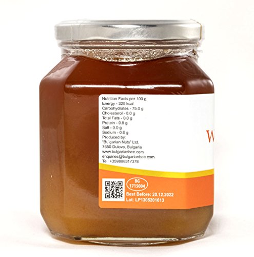 900 g Miel de bosque flores silvestres y hierbas, Certificado sin antibióticos, sin azúcar, sin calentar, sin pasteurizar, crudo, miel real BulgarianBee®