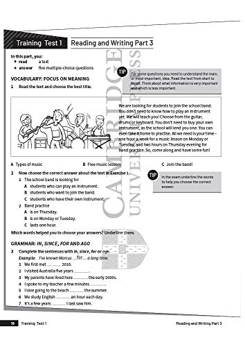 A2 Key for Schools Trainer 1. Practice Tests with Answers and Teacher’s Notes with Downloadable Audio.