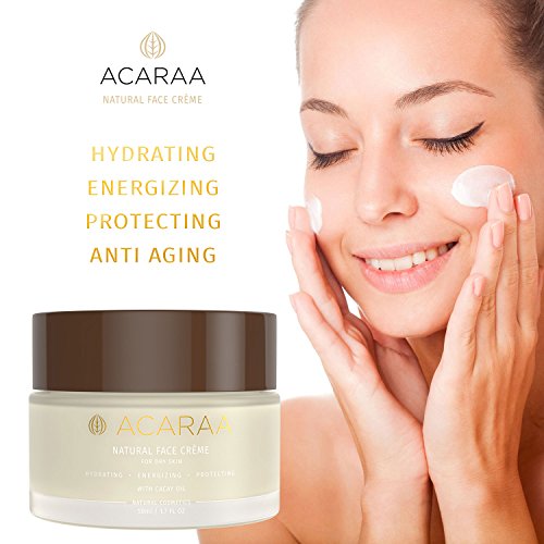 ACARAA Crema Facial Orgánica, Hidratante Natural Para Piel Seca Y Sensible, Crema Facial Anti-Edad Para Mujer, Crema Hidratante Con Aloe Vera Y Aceites Orgánicos, Cosmética Natural De Alemania, 50ml