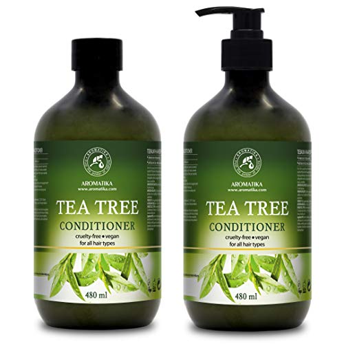 Acondicionador para el Cabello con Árbol de Té 480 ml - Aceite de Árbol de Té & Macadamia & Camelia - Todo Tipo de Cabello - Fórmula Reparadora de Cabello Seco, Dañado - Hidrata el Cabello