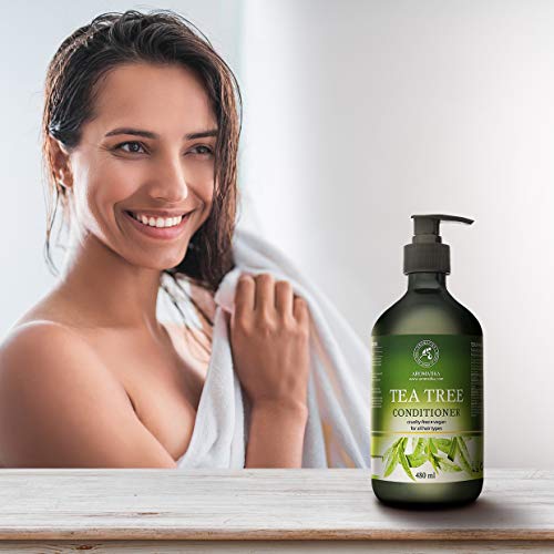 Acondicionador para el Cabello con Árbol de Té 480 ml - Aceite de Árbol de Té & Macadamia & Camelia - Todo Tipo de Cabello - Fórmula Reparadora de Cabello Seco, Dañado - Hidrata el Cabello