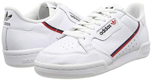 Adidas Continental 80, Zapatillas de Gimnasia para Hombre, Blanco (FTWR White/Scarlet/Collegiate Navy FTWR White/Scarlet/Collegiate Navy), 40 2/3 EU