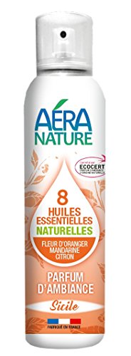 AERA NATURE: Fragancias naturales con 8 aceites esenciales 125ml,"Sicilia" fragancia de flor de naranja, mandarina, limón