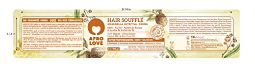 Afro Love Hair Soufflé - Mascarilla para el cabello sin silicona para cabello rizado, cabello afro y rizado (235 g)