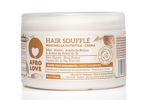 Afro Love Hair Soufflé - Mascarilla para el cabello sin silicona para cabello rizado, cabello afro y rizado (235 g)