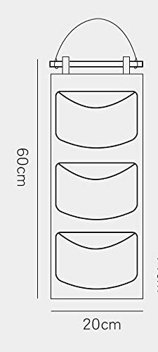 Afufu 2 Piezas Bolsa de Almacenamiento para colgar con 3 bolsillos, Impermeable Pared Bolsa Colgante Puerta Organizadores, Adecuado para la Cocina, el Baño, la Oficina. (Gris+Blanco）