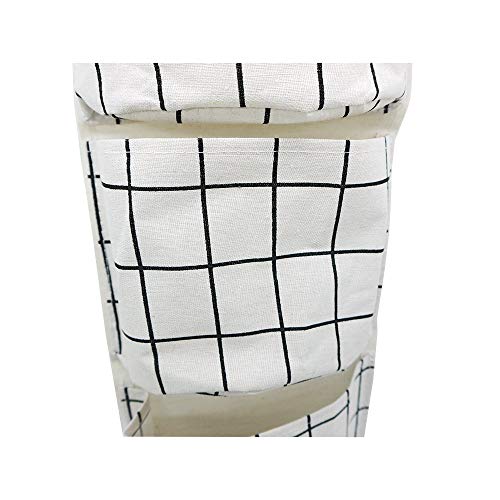 Afufu 2 Piezas Bolsa de Almacenamiento para colgar con 3 bolsillos, Impermeable Pared Bolsa Colgante Puerta Organizadores, Adecuado para la Cocina, el Baño, la Oficina. (Gris+Blanco）