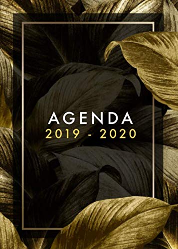 Agenda 2019-2020: Planificador Agenda Semanal Mensual Diario Para Disparar la Productividad, Motivación y Felicidad, julio 2019 a diciembre 2020, flores negras ,