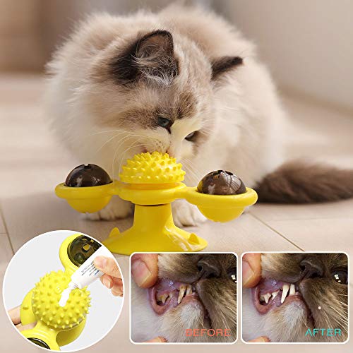 Aidiyapet Juguetes para Gatos,Juguete para Gatos Molino Giratorio Juguete para Gatos Rascarse Cosquillas Cepillo para el Cabello Accesorios para Mascotas Juego Loco