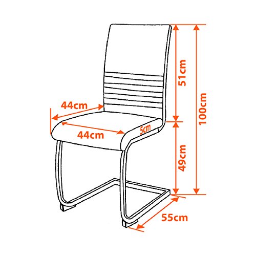 Albatros Silla Cantilever BURANO Set de 4 sillas Beige, SGS Probado