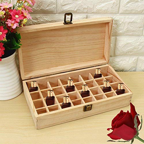 Almacenamiento de aceite esencial de la Caja de madera de las cajas de almacenamiento de 32 botellas de perfume