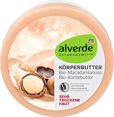 alverde NATURKOSMETIK - Manteca corporal (nuez de macadamia, manteca de karité, 200 ml)