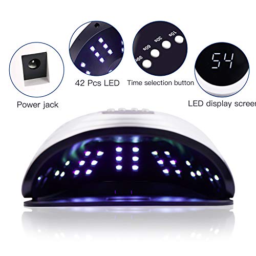 AMAYGA Lampara LED Uñas 120W Profesional Secador de Uñas LED UV Lampara Uñas Gel Semipermanentes Maquina Uñas Luz con Sensor Automatico,4 Temporizadores Manicura/Pedicure Nail Art Hogar el Salón