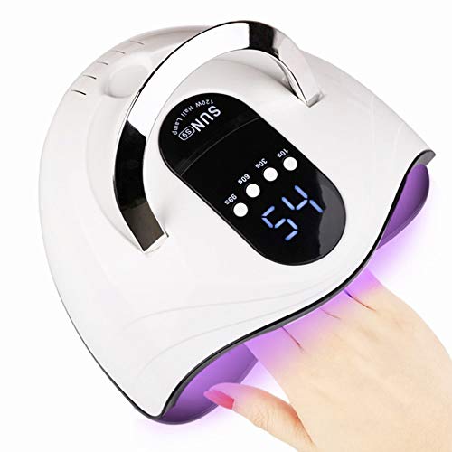 AMAYGA Lampara LED Uñas 120W Profesional Secador de Uñas LED UV Lampara Uñas Gel Semipermanentes Maquina Uñas Luz con Sensor Automatico,4 Temporizadores Manicura/Pedicure Nail Art Hogar el Salón