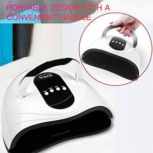 AMAYGA Lampara LED Uñas 120W Profesional Secador de Uñas LED UV Lampara Uñas Gel Semipermanentes Maquina Uñas Luz con Sensor Automatico,4 Temporizadores Manicura/Pedicure Nail Art Hogar el Salón