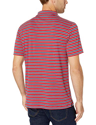 Amazon Essentials - Polo de manga corta ajustado y con bolsillo para hombre, Rojo, US S (EU S)