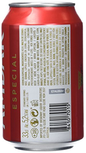 Ambar Cerveza Lata 52º - Paquete de 24 botellas de 33 - Total 792 cl