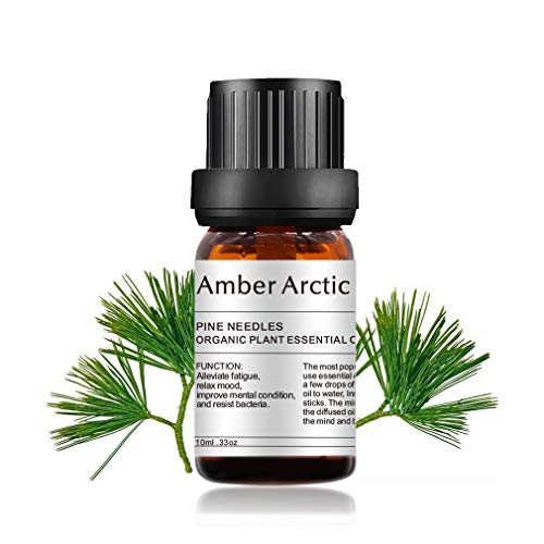 AMBER ARCTIC Agujas de Pino Aceite Esencial Para Difusor, Aceite de Agujas de Pino de Terapia de Plantas Orgánicas Frescas 100% Puras 10Ml / 0.33Oz