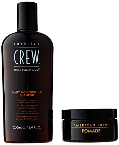 American Crew Get The Look Pack (American Crew Pomada de Fijación 85 g y Champú Hidratante Diario 250 ml)