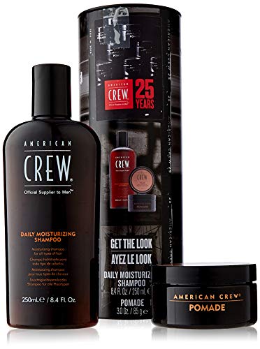 American Crew Get The Look Pack (American Crew Pomada de Fijación 85 g y Champú Hidratante Diario 250 ml)