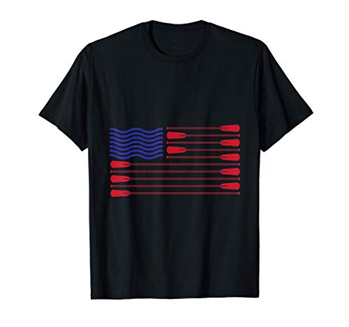 American Flag Crew Rowing Rowing Oar Camiseta