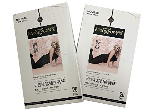 ANDIBEIQI 2 Pack Talla Grande 120 Denier Opaca Medias Pantimedias Contenitivas con Compresi¨®n Graduada Negro