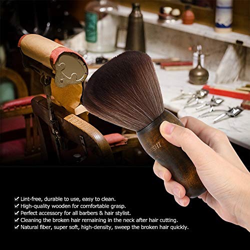 Anself Brocha Afeitar Brocha Peluqueria Pincel Cuello Plumero Profesional Salón Kits de Fibra Natural Barber