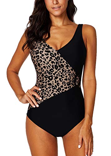 AOQUSSQOA Mujer Traje de Baño de Una Pieza Retro Monokinis Pin Up Halter Talla Grande Una Pieza Moda Sexy con Uno/Dos Tirantes (EU 44-46 (2XL), D)