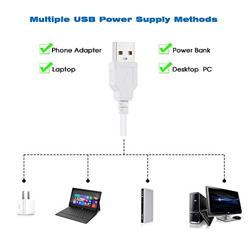 Aourow Luces de Espejo Maquillaje,Diseño de Cable USB Luz de Tocador LED con Interruptor y 10 Bombillas Regulables,3 Modos de Color y 10 Brillo (Sin Espejo y Cargador USB)