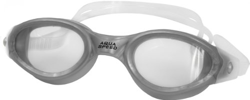 Aqua Speed® Pacific Gafas de Natación (Cristal de Seguridad Silicona Antiniebla Protección UV), Couleur:Blanc