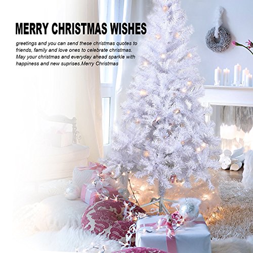 Árbol de Navidad Artificial Arboles C/Soporte Metálico 120-240cm (Blanco, 210cm 668Tips)