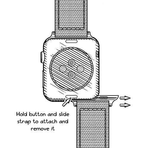 Archer Watch Straps | Repuesto de Correa de Reloj de Nailon para Apple Watch, Hombre y Mujer | Negro y Gris (James Bond)/Negro, 38/40mm