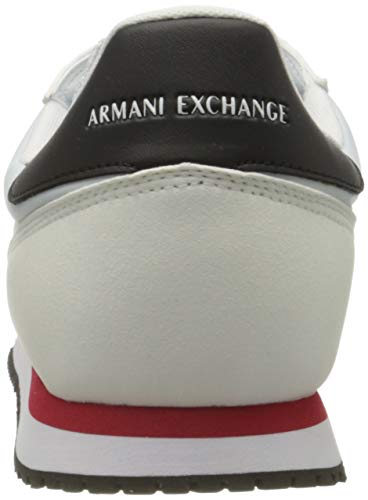 Armani Exchange Retro Running Sneakers, Zapatillas para Hombre, Blanco (Op.White+Black K488), 40 EU