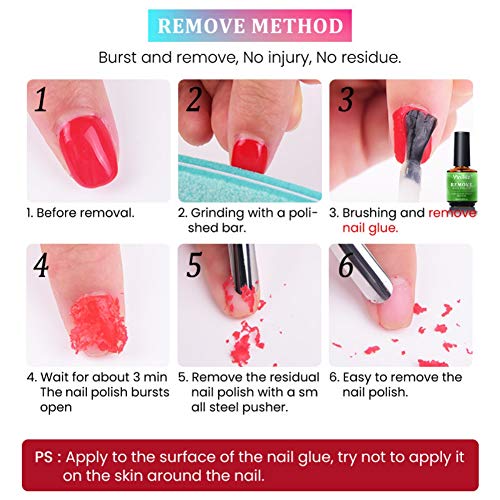 ARTIFUN Burst Magic Remove UV Gel Nail Polish Remover Soak off Nail Art Primer Acrylic Clean Nail Art Soak-Off Remover Gel In 3-5 Minutes, NoT Harm to Nails