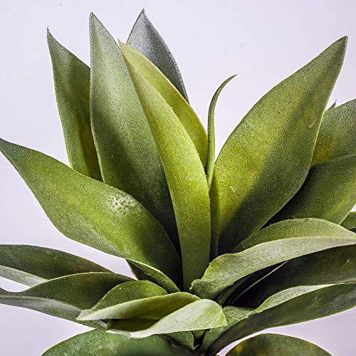 artplants.de Decorativo Agave con 20 Hojas, Verde, en Vara de Ajuste, 30cm - Planta Artificial - Suculenta Decorativa