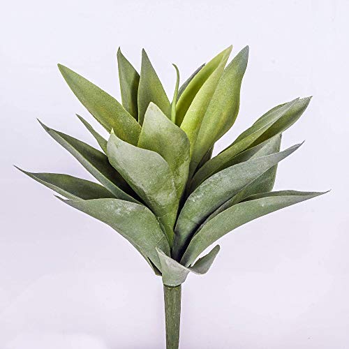 artplants.de Decorativo Agave con 20 Hojas, Verde, en Vara de Ajuste, 30cm - Planta Artificial - Suculenta Decorativa