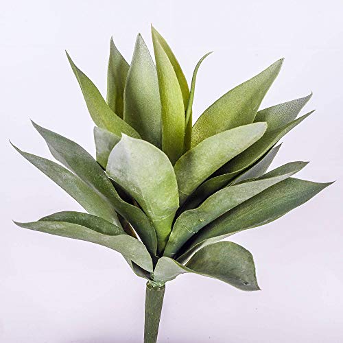 artplants.de Decorativo Agave con 20 Hojas, Verde, en Vara de Ajuste, 30cm - Planta Artificial - Suculenta Decorativa