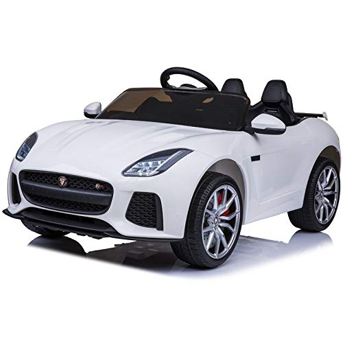 ATAA Jaguar F-Type 12v - Blanco - Coche eléctrico para niños de batería 12v Coche Infantil Licenciado con Mando Control Remoto