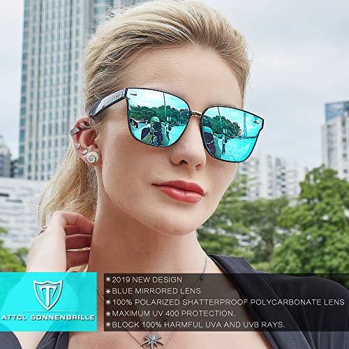 ATTCL Clásico Gafas De Sol Hombre mujer Polarizadas Protección UV 555-Blue