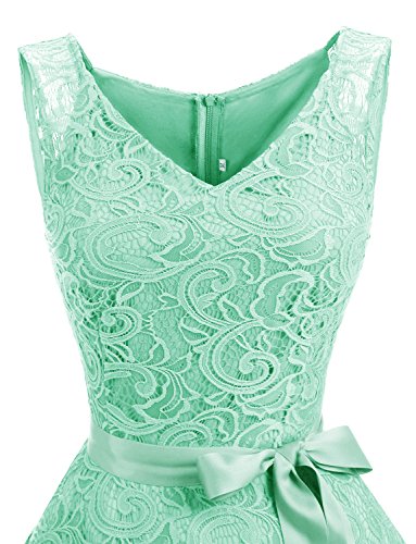 Aupuls AUP0010 Sexy Vestido De Mujer Escote En V Sin Manga para Ocación Formal Y Causal Menta M