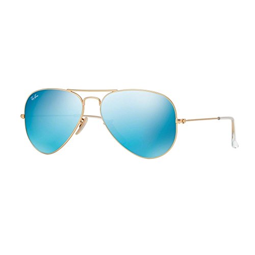 Aviator Large Metal Icons Sunglasses 58mm matte gold cry. Blue mirror