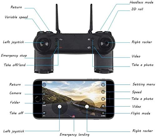 AXWT GPS WiFi FPV Aviones no tripulados con la cámara HD 1080P 18mins Tiempo de Vuelo R