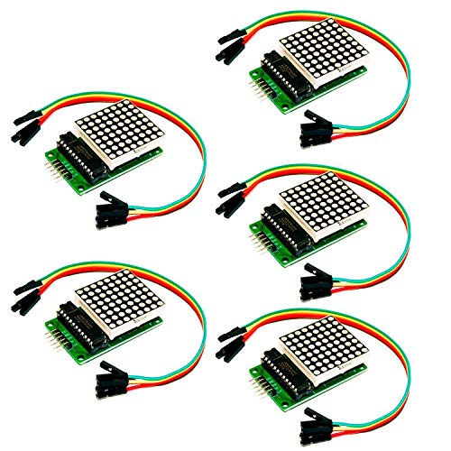 AZDelivery 5 x MAX7219 8x8 1 Dot Matriz Modulo de Pantalla LED MCU Matrix para Arduino con ebook Gratis!