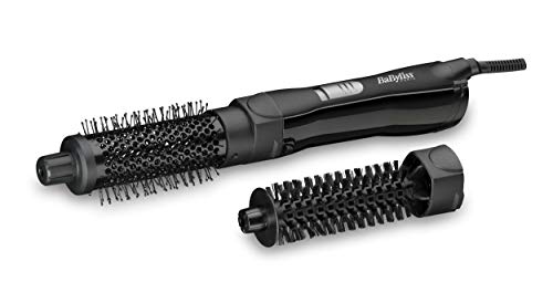 BaByliss AS82E Cepillo Moldeador de Aire, 800 W Potencia, Cepillo de Púas Suaves de 20 mm, Cepillo Térmico de Cerámica de 38 mm, 2 Temperaturas, Posición Aire Frío, Negro