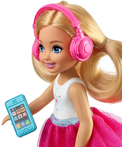 Barbie Chelsea Vamos de viaje con perrito, muñeca con accesorios, regalo para niñas y niños 3-9 años (Mattel FWV20)