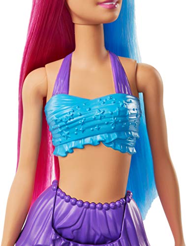 Barbie Dreamtopia Muñeca Sirena, pelo rosa y azul (Mattel GJK08)