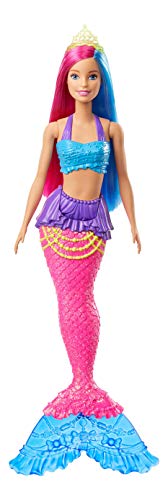 Barbie Dreamtopia Muñeca Sirena, pelo rosa y azul (Mattel GJK08)