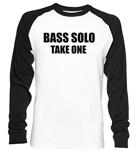 Bass Solo, Take One Unisex Camiseta De Béisbol Manga Larga Hombre Mujer Blanca Negra