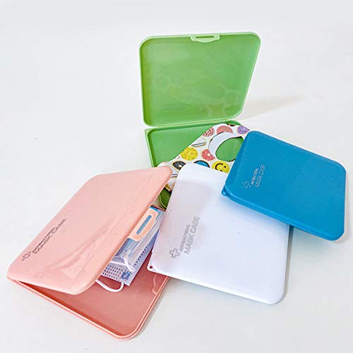 BCASE, Pack de 4 Estuches, Porta Mascarillas, Reutilizables e Ideales para Guardar y Proteger las Mascarillas, Fáciles de Limpiar, Color Blanco y Rosa.