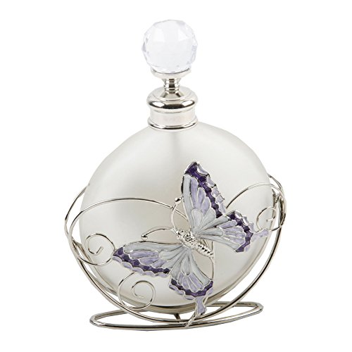 Beautiful 'Juliana,' glass perfume bottle, crystals and a butterfly 561PB